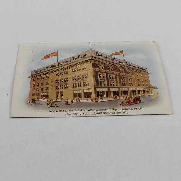 Vintage 1912 Behnke Walker College Portland Oregon Recruitment Litho Postcard 
