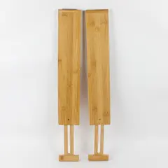 Lot of 2 Bamboo Adjustable/Expandable Drawer Dividers Good Condition