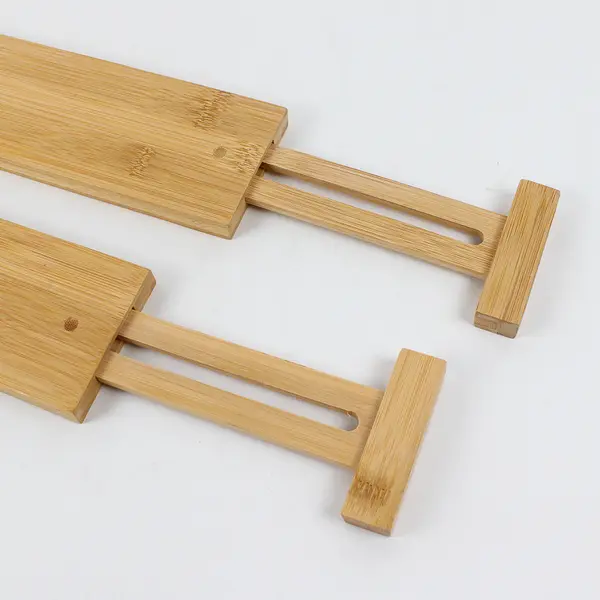 Lot of 2 Bamboo Adjustable/Expandable Drawer Dividers Good Condition