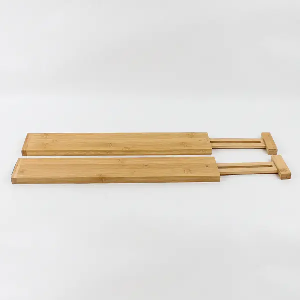 Lot of 2 Bamboo Adjustable/Expandable Drawer Dividers Good Condition