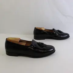 Salvatore Ferragamo Men's Size 9 2E Black Leather Tassel Loafers