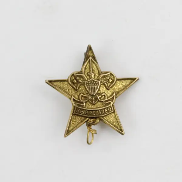 Vintage Boy Scouts of America Star Rank Be Prepared Gold Filled Pin 3/4"