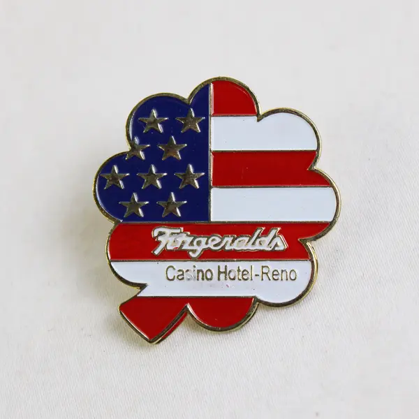 Fitzgeralds Casino Hotel Reno United States Flag Shamrock Lapel Pin
