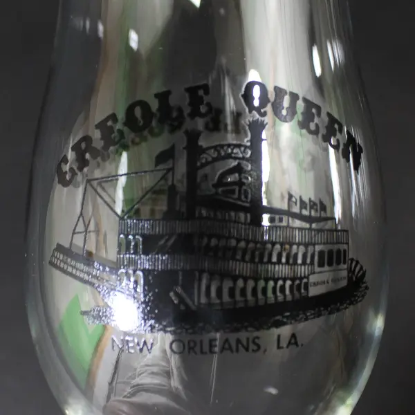 Lot of 2 Vintage Souvenir Creole Queen Hurricane Cocktail Glasses 