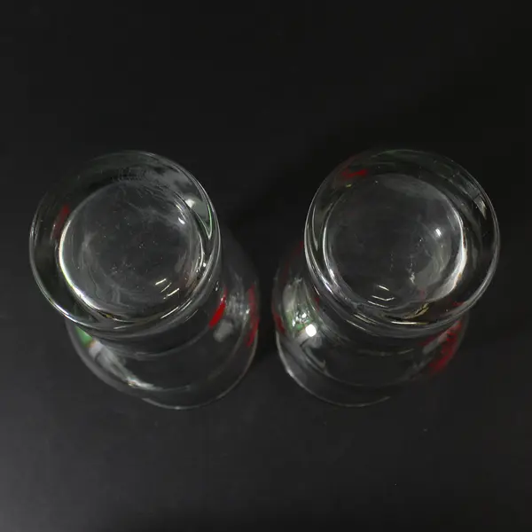 2 Vintage The Kapok Tree Red Flower Florida Hurricane Glasses 