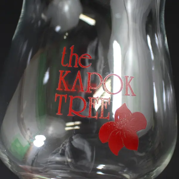 2 Vintage The Kapok Tree Red Flower Florida Hurricane Glasses 