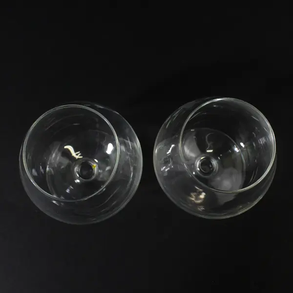 2 Princess House Heritage Pattern Crystal Brandy Snifter Glasses 4.5"