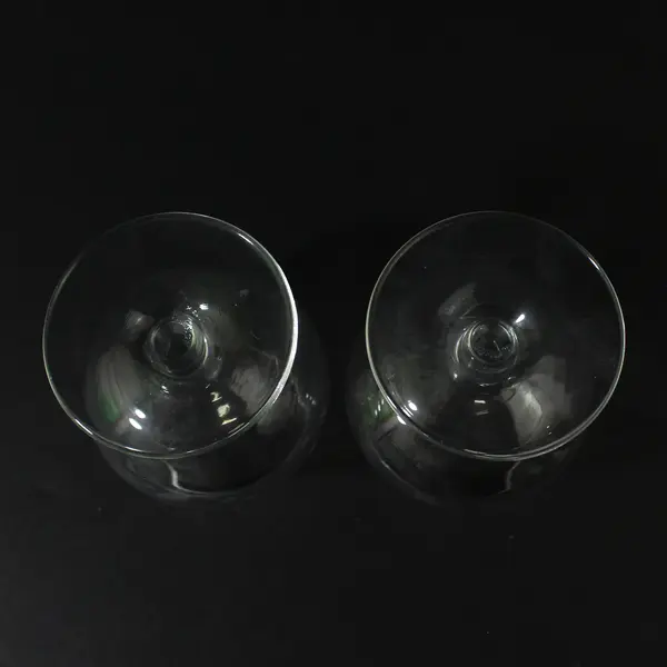 2 Princess House Heritage Pattern Crystal Brandy Snifter Glasses 4.5"