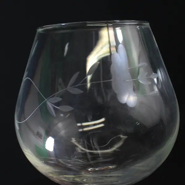 2 Princess House Heritage Pattern Crystal Brandy Snifter Glasses 4.5"