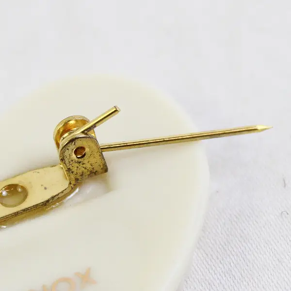 Vintage Lenox Porcelain Dove Heart Pin Brooch 1-1/2"