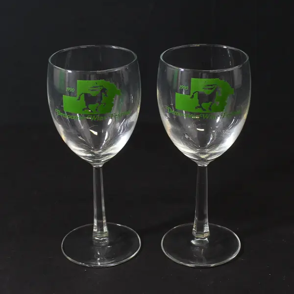 Lot of 2 Luminarc Democratic Wine Festival Wine Glasses 1990