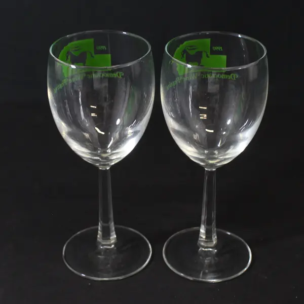 Lot of 2 Luminarc Democratic Wine Festival Wine Glasses 1990