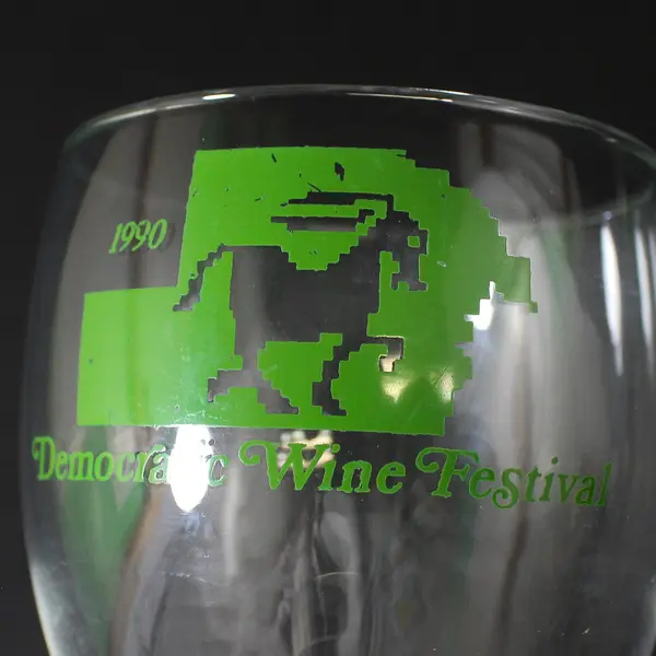 Lot of 2 Luminarc Democratic Wine Festival Wine Glasses 1990