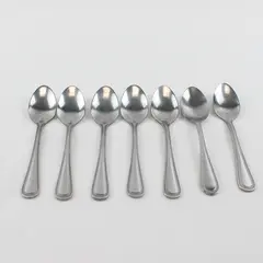 Lot Of 7 Sysco Beaded Patterned (Stainless) Flatware Teaspoons 6.5" Long