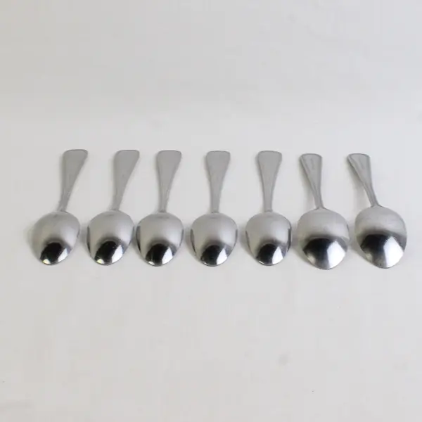 Lot Of 7 Unbranded Beaded Patterned (Stainless) Flatware Teaspoons 6.5" Long