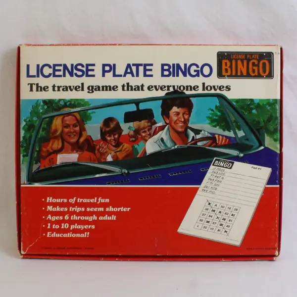 Vintage 1978 Daniel H. Greene License Plate Bingo Travel Game
