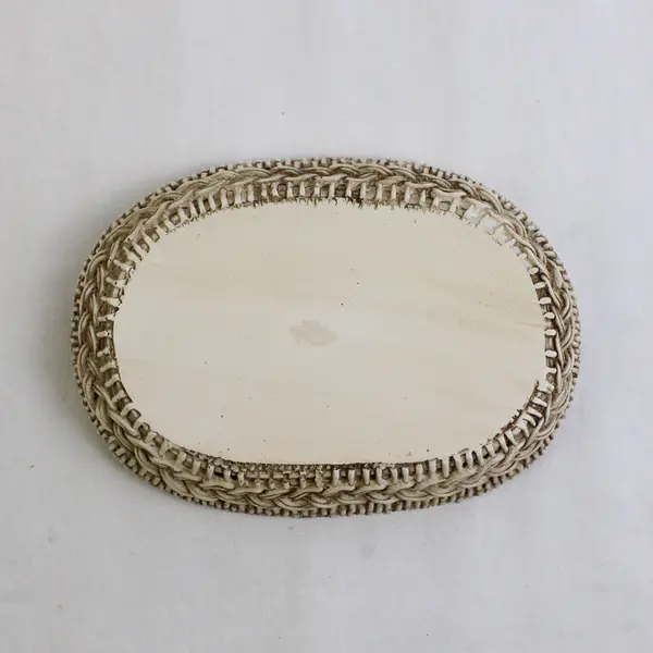 Small Ceramic Soap Dish with "Rope" Design