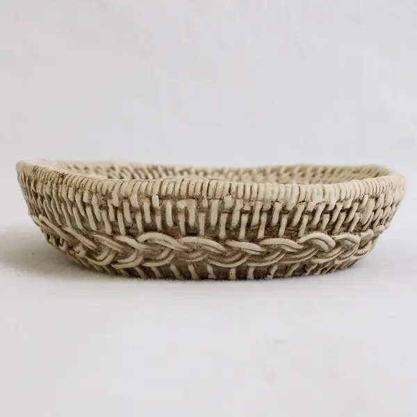 Small Ceramic Soap Dish with "Rope" Design