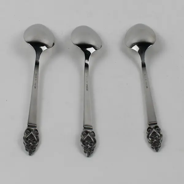 Lot of 3 S.S.S. By Oneida Silver Erika Pattern Teaspoons 6.25" Long Good