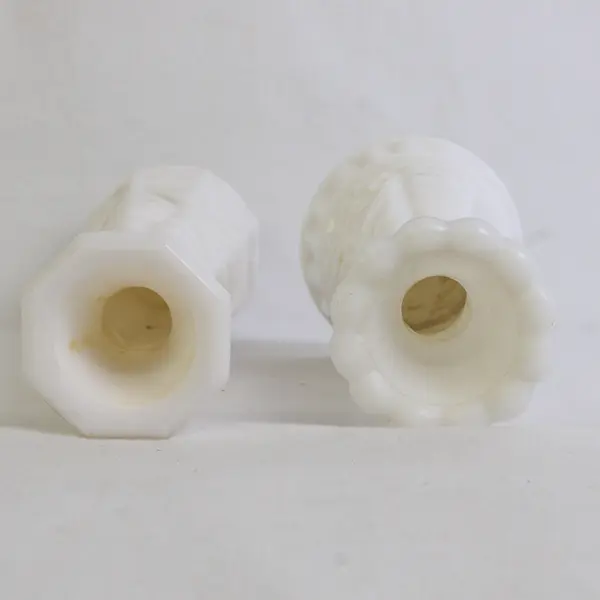 Lot of 2 Vintage Milk Glass Bud Vases 6" and 9"