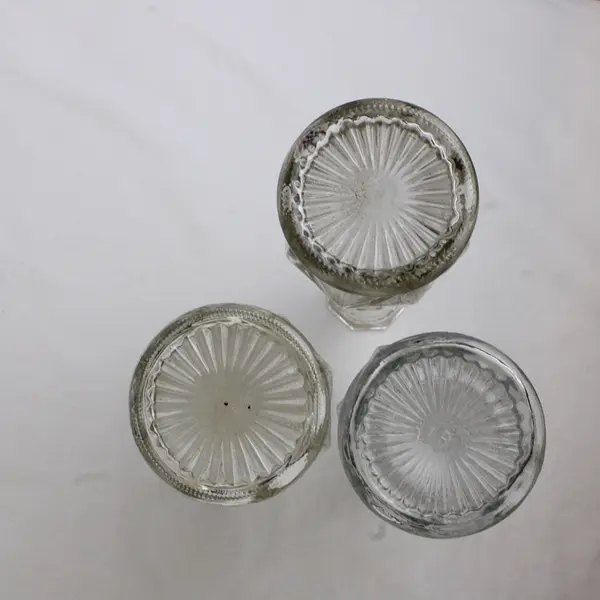 Lot of 3 Vintage Hoosier Glass Starburst Bud Vases 9" Clear