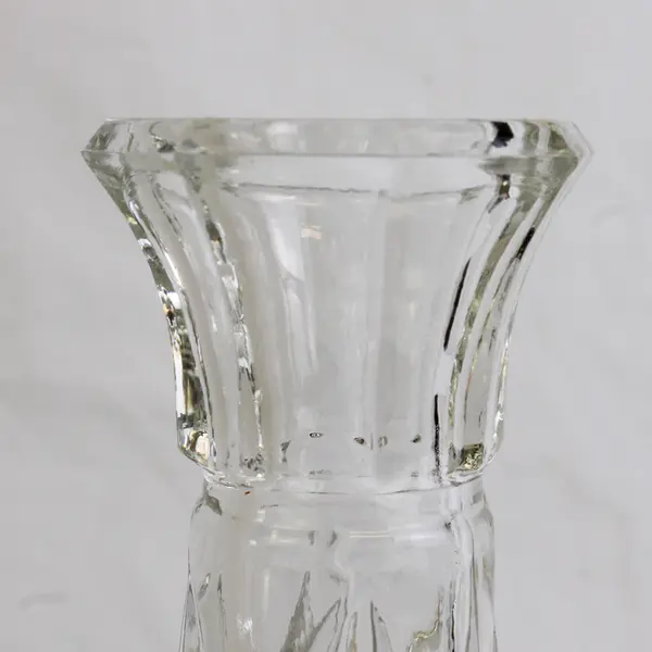 Lot of 3 Vintage Hoosier Glass Starburst Bud Vases 9" Clear