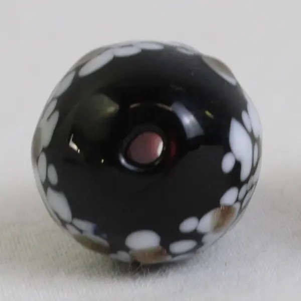 2 Small Bags of Vintage Designer Beads Teardrop & Oval Shaped, Black/White