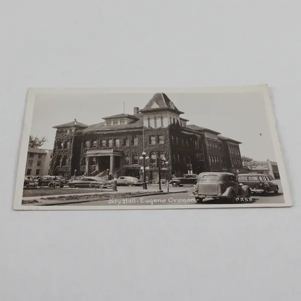 City Hall Eugene Oregon RPPC Postcard Smith's Scenic Views Ca 1950 Lane County