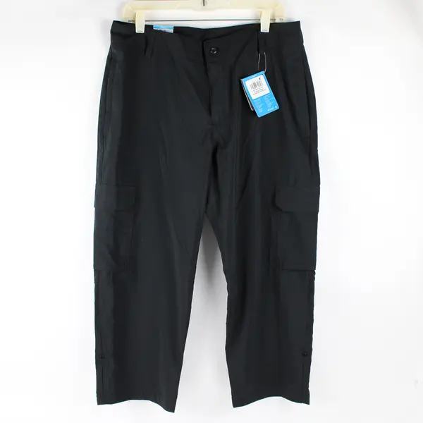 NWT Columbia Women's 14 Black Omni-Shade Silver Ridge Utility Active Fit Capris