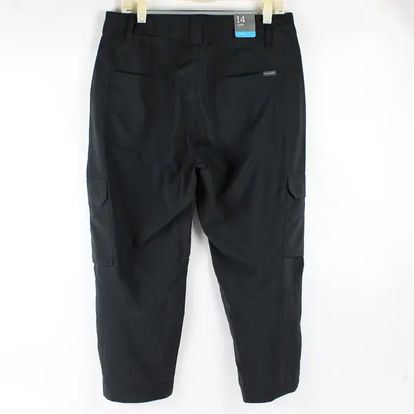 NWT Columbia Women's 14 Black Omni-Shade Silver Ridge Utility Active Fit Capris