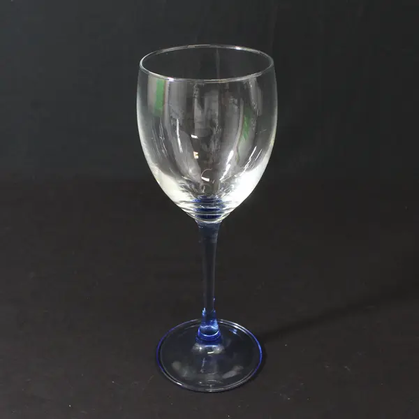 Set of 2 Vintage Luminarc Crystal Wine Glasses  Light Blue Stem And Base