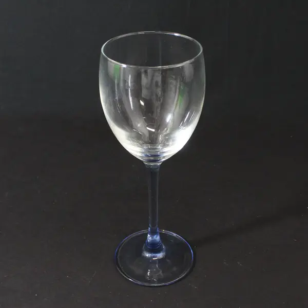 Set of 2 Vintage Luminarc Crystal Wine Glasses  Light Blue Stem And Base