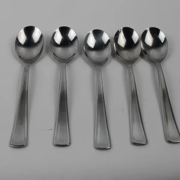 Lot Of 5 Hampton Silversmiths Contour (Stainless) Flatware Teaspoons 6.75" Long