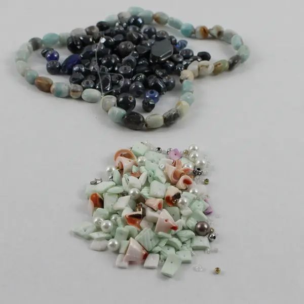 Lot of 3 Bags of Assorted Beads -Shades of Blue and Black