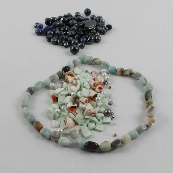 Lot of 3 Bags of Assorted Beads -Shades of Blue and Black