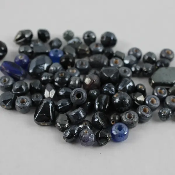 Lot of 3 Bags of Assorted Beads -Shades of Blue and Black