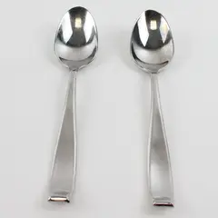 Lot Of 2 Hampton Silversmiths Bergen (Stainless) Flatware Solid Serving Spoon 8"