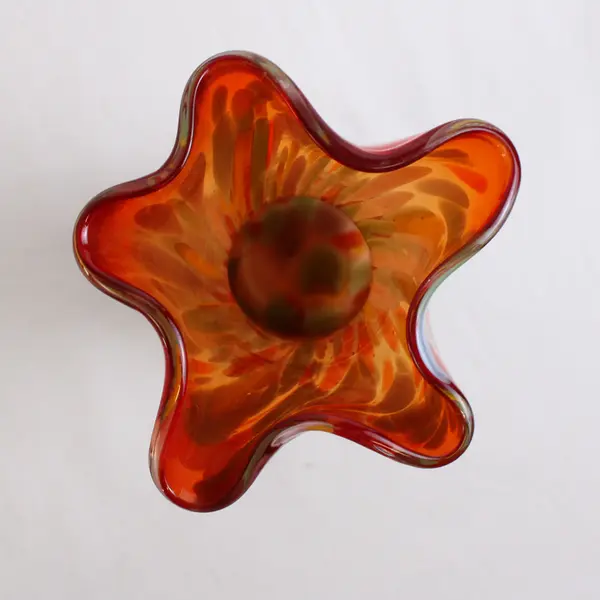 Hand-Blown Multicolor Confetti Art Glass Vase 9"
