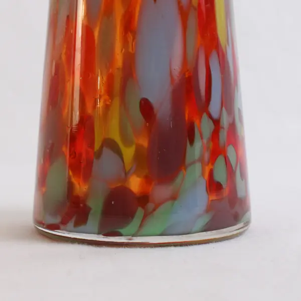 Hand-Blown Multicolor Confetti Art Glass Vase 9"
