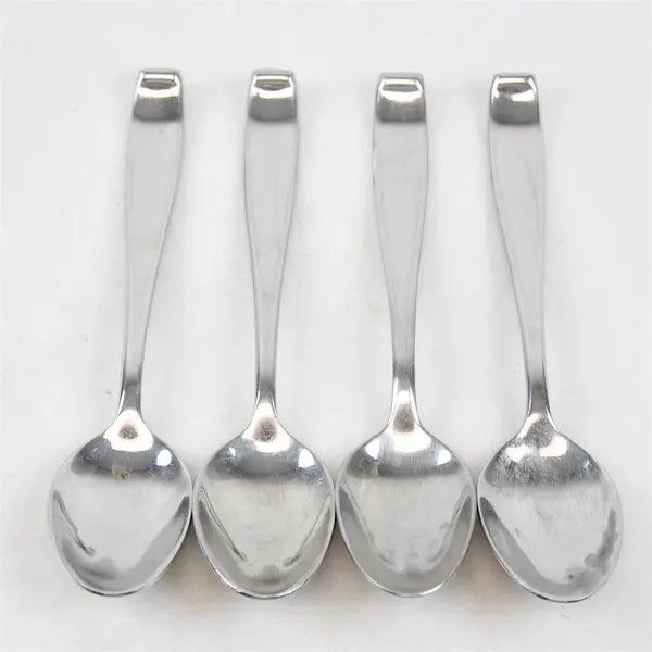 Lot Of 4 Hampton Silversmiths Bergen (Stainless) Flatware Solid Serving Spoon 8"