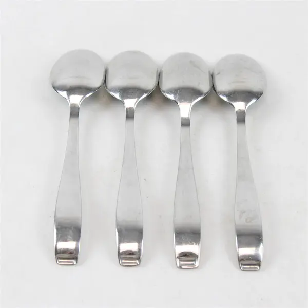Lot Of 4 Hampton Silversmiths Bergen (Stainless) Flatware Solid Serving Spoon 8"