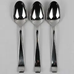 Lot Of 3 Hampton Silversmiths Bergen (Stainless) Flatware Solid Serving Spoon 8"