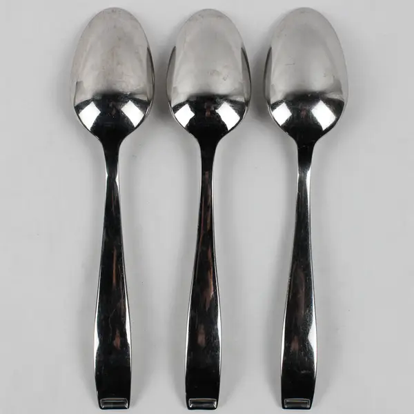 Lot Of 3 Hampton Silversmiths Bergen (Stainless) Flatware Solid Serving Spoon 8"