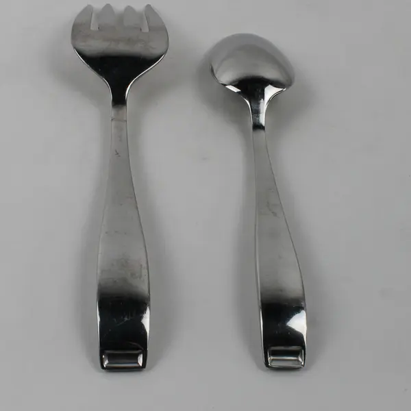 Lot Of 2 Hampton Silversmiths Bergen (Stainless) Flatware Serving Set
