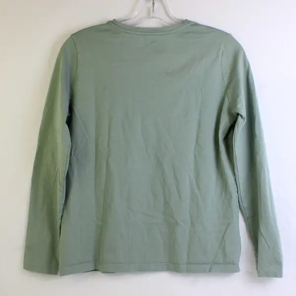 Lands End Women's XS Light Green 100% Cotton Relaxed Long Sleeve Shirt