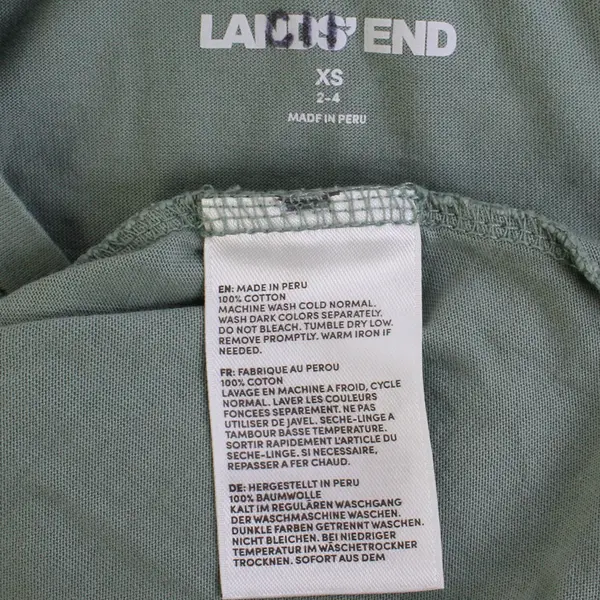 Lands End Women's XS Light Green 100% Cotton Relaxed Long Sleeve Shirt