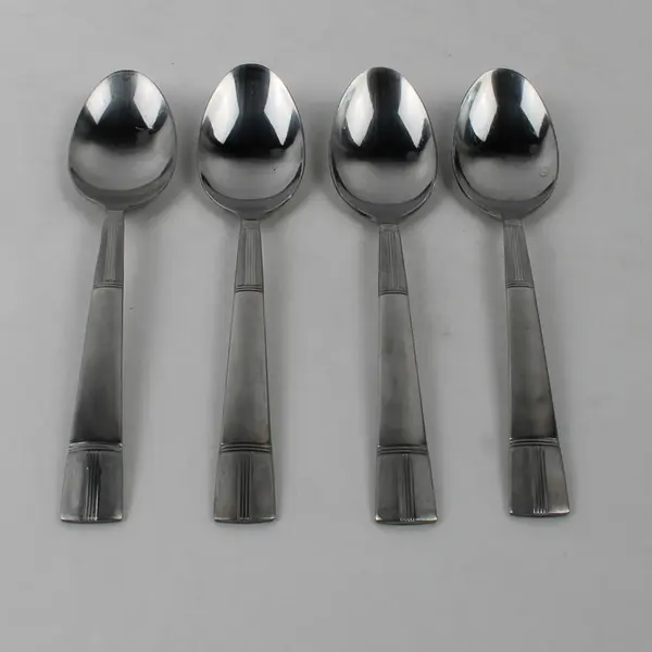 Lot Of 4 Pfaltzgraff Unknown Pattern (Stainless) Flatware Teaspoons 6.5" Long