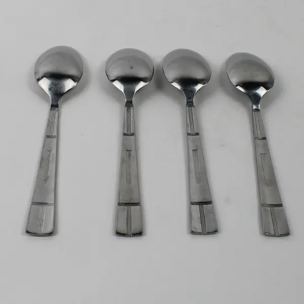 Lot Of 4 Pfaltzgraff Unknown Pattern (Stainless) Flatware Teaspoons 6.5" Long