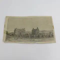 Early University Of Oregon Eugene Campus View Small Lithograph Print UO 