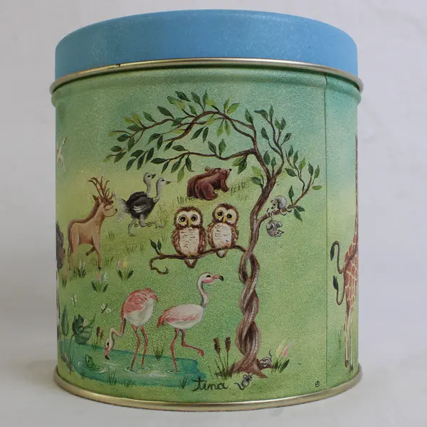 Vintage Century Resources Noah's Ark Cylindrical Tin 4.5"